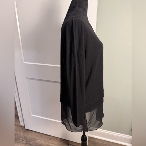 Eileen fisher 100% silk black long sleeve tunic top - Picture 2 of 8